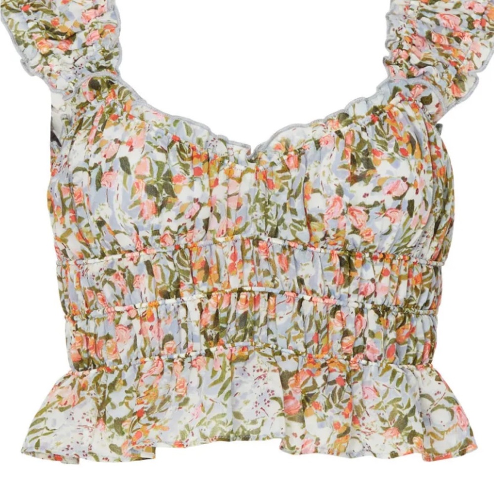 ASTR Floral Ruffle Blouse - Multicolor - Picture 2 of 6
